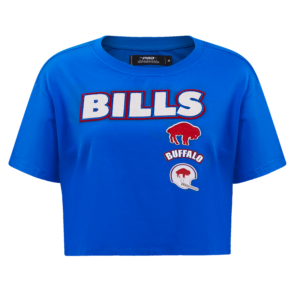 NFL BUFFALO BILLS RETRO CLASSIC T-SHIRT À COUPE CARRÉE POUR FEMME (BLEU ROYAL)