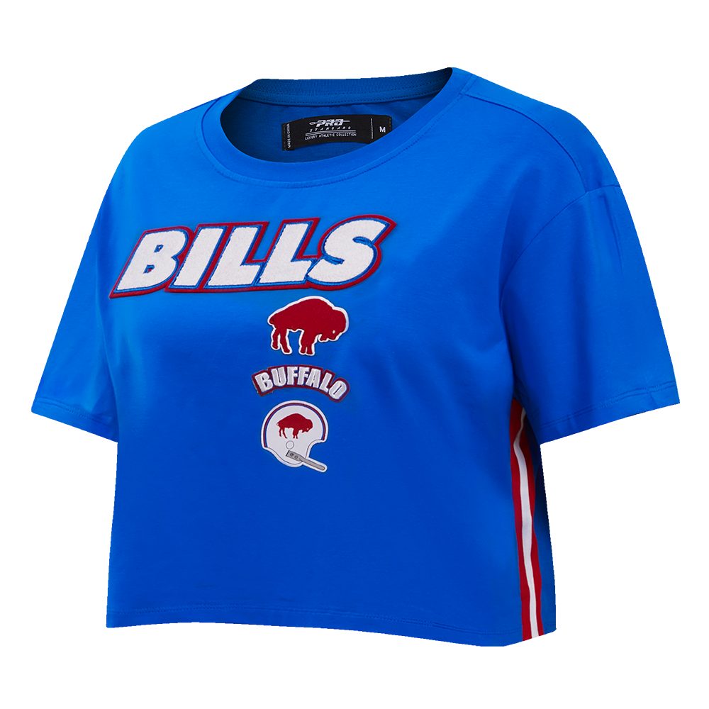 NFL BUFFALO BILLS RETRO CLASSIC T-SHIRT À COUPE CARRÉE POUR FEMME (BLEU ROYAL)