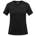 NFL BUFFALO BILLS TRIPLE BLACK WOMEN'S SINGLE JERSEY SLIM FIT TEE (TRIPLE BLACK WOMEN'S)