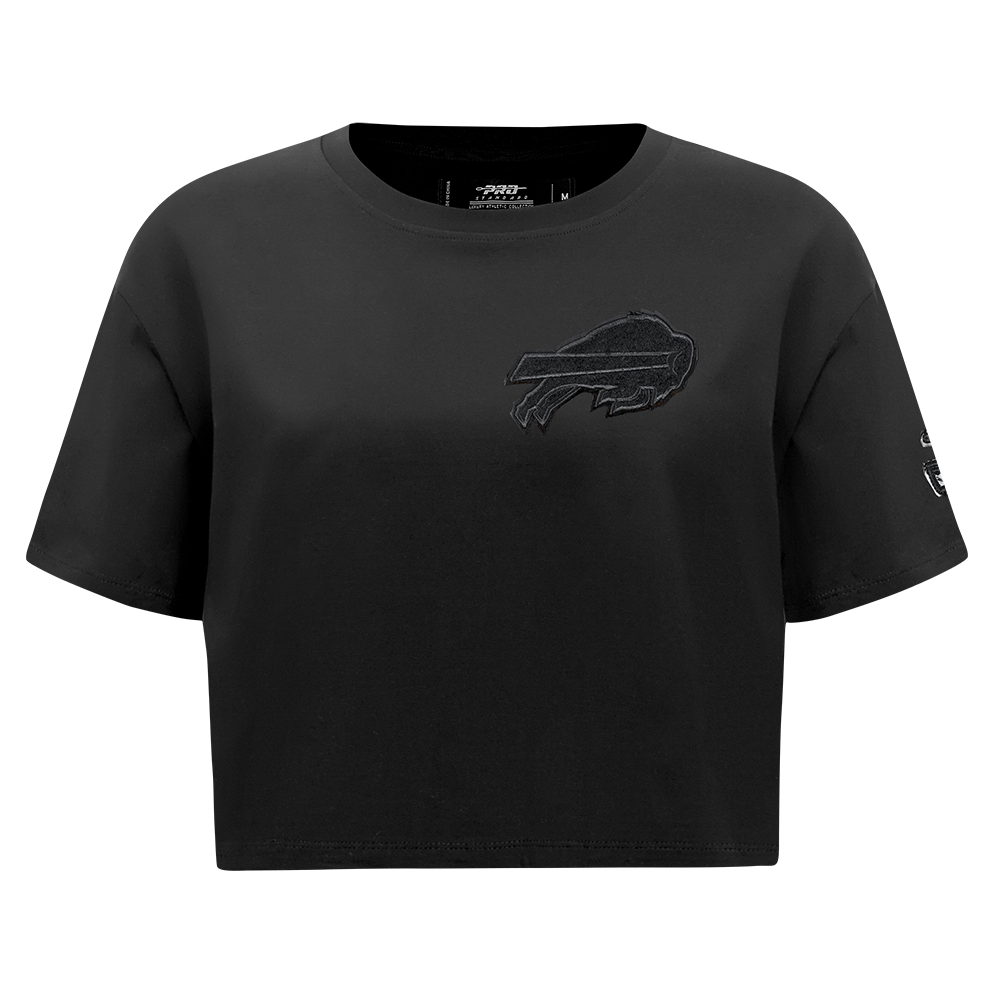 NFL BUFFALO BILLS TRIPLE BLACK WOMEN'S SINGLE JERSEY BOXY TEE (TRIPLE BLACK)