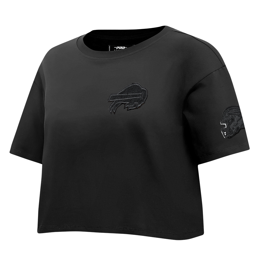 NFL BUFFALO BILLS TRIPLE BLACK WOMEN'S SINGLE JERSEY BOXY TEE (TRIPLE BLACK)