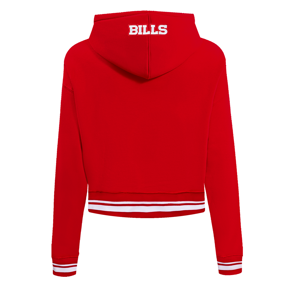 NFL BUFFALO BILLS SCRIPT TAIL CHANDAIL À CAPUCHON COURT EN MOLLETON CÔTELÉ POUR FEMME (ROUGE)