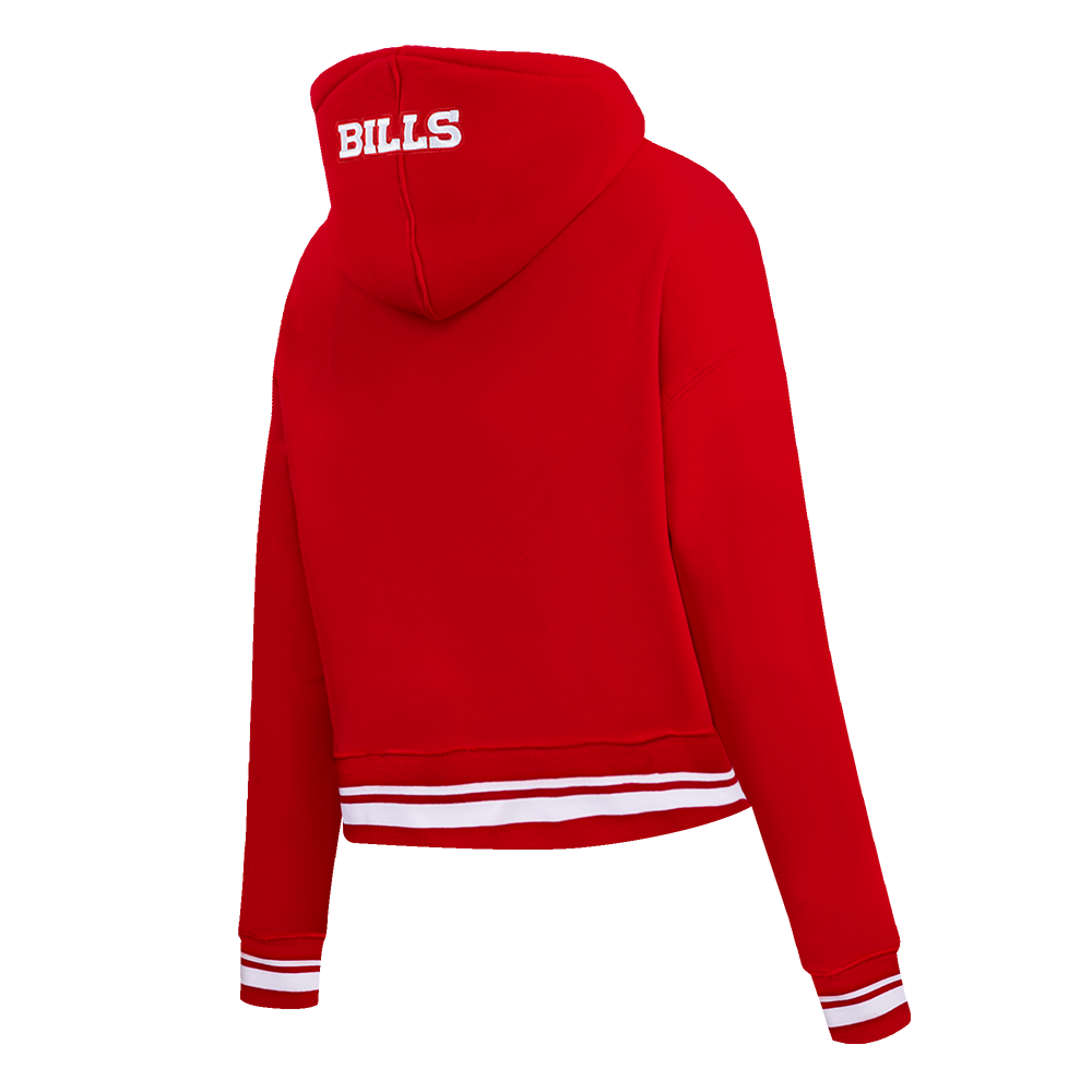 NFL BUFFALO BILLS SCRIPT TAIL CHANDAIL À CAPUCHON COURT EN MOLLETON CÔTELÉ POUR FEMME (ROUGE)