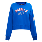 NFL BUFFALO BILLS CLASSIC CHANDAIL À COL ROND EN MOLLETON POUR FEMME (BLEU ROYAL)