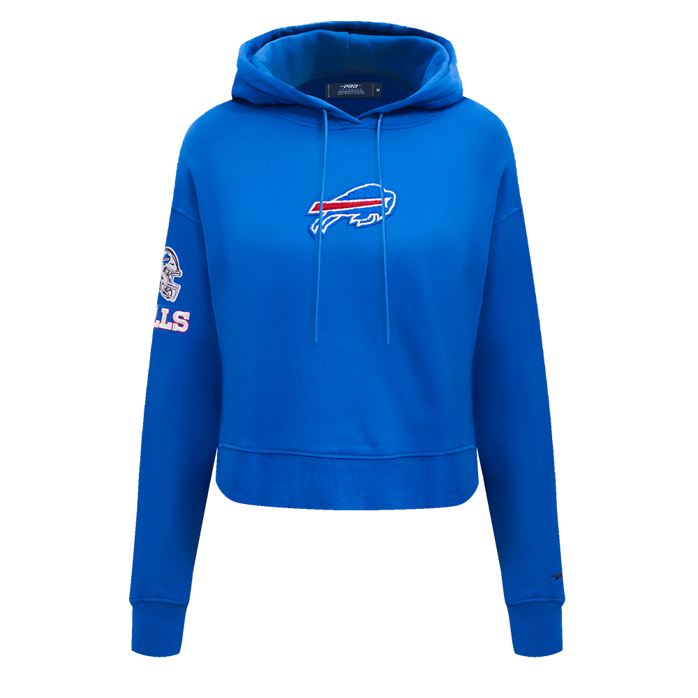 NFL BUFFALO BILLS CLASSIC WOMEN'S FLEECE CROPPED PULLOVER HOODIE (ROYAL BLUE)