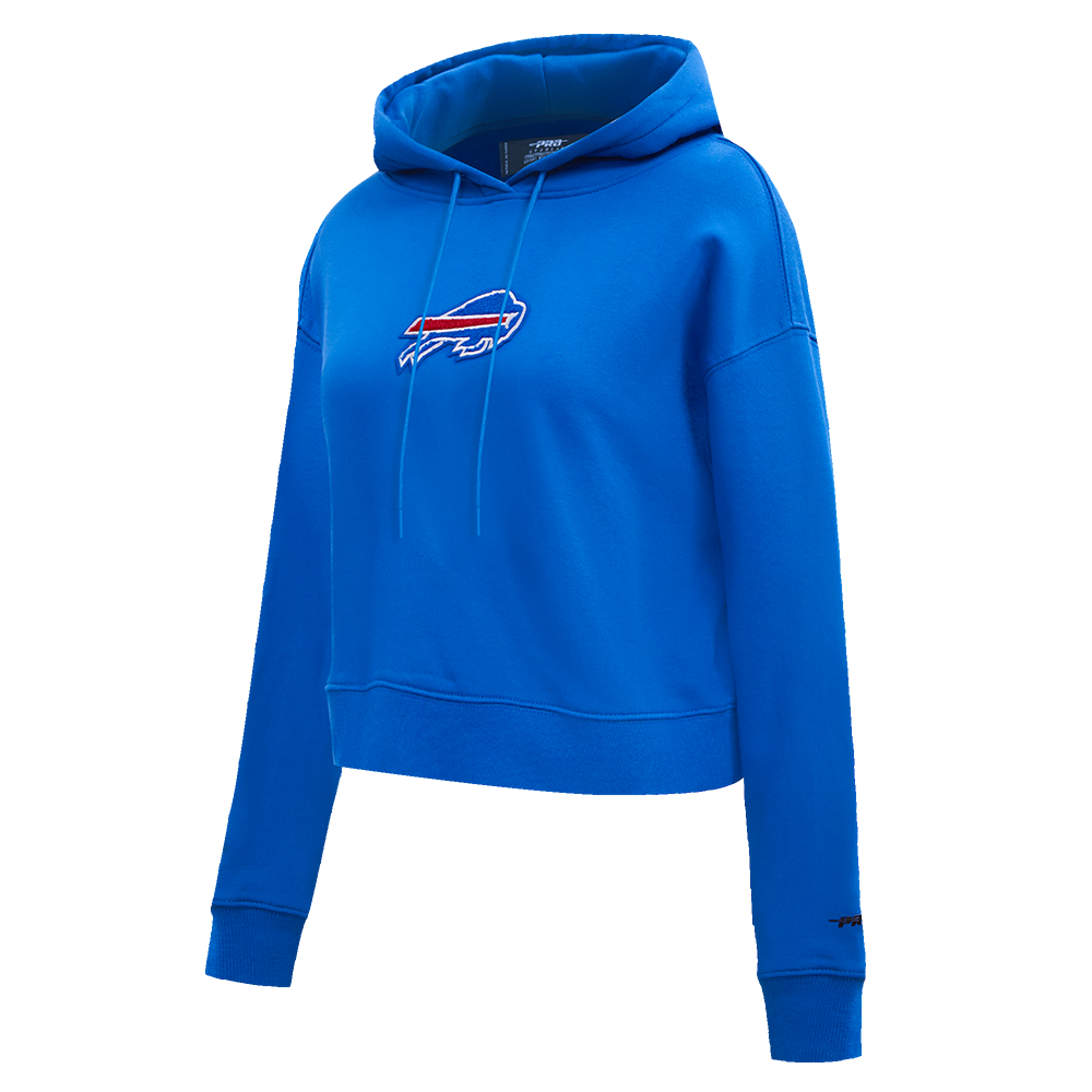 NFL BUFFALO BILLS CLASSIC WOMEN'S FLEECE CROPPED PULLOVER HOODIE (ROYAL BLUE)