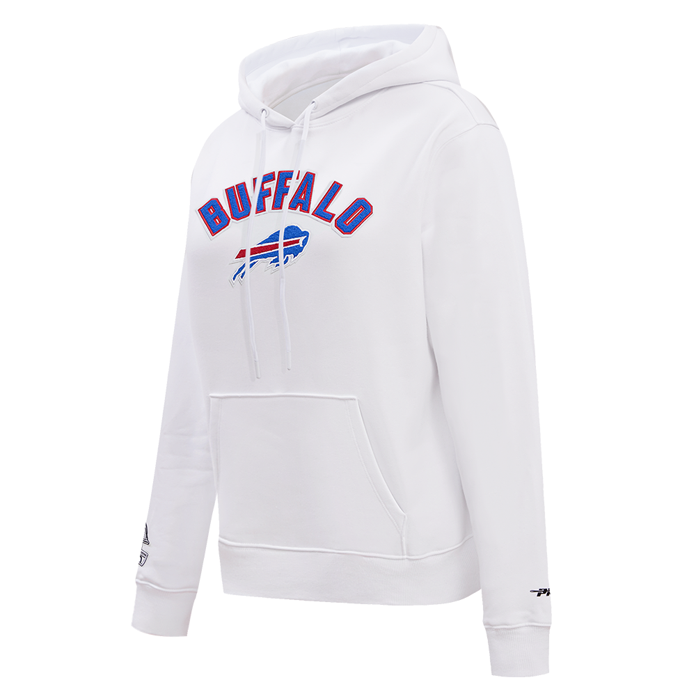 NFL BUFFALO BILLS CLASSIC FLEECE PULLOVER HOODIE (WHITE)