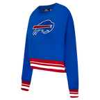 NFL BUFFALO BILLS CHANDAIL À COL ROND MASHUP CÔTELÉ POUR FEMME (BLEU ROYAL/ROUGE)