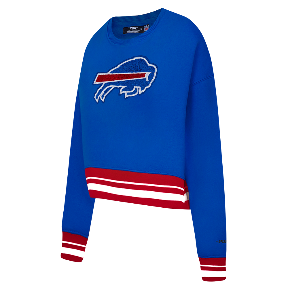 NFL BUFFALO BILLS MASHUP WOMEN'S RIB CREWNECK (ROYAL BLUE/RED)