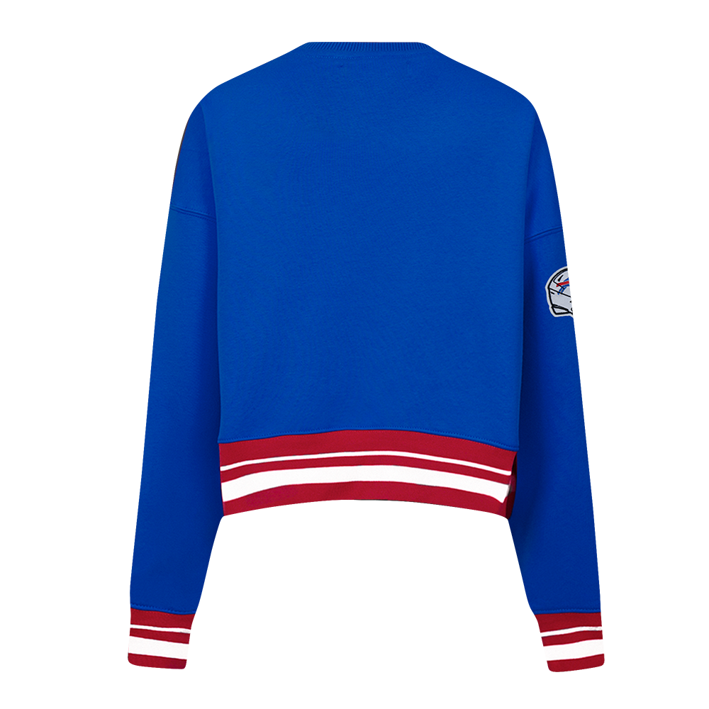 NFL BUFFALO BILLS CHANDAIL À COL ROND MASHUP CÔTELÉ POUR FEMME (BLEU ROYAL/ROUGE)