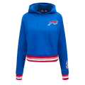 NFL BUFFALO BILLS MASHUP WOMEN'S RIB CROPPED PO HOODIE (ROYAL BLUE/RED)