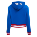 NFL BUFFALO BILLS MASHUP WOMEN'S RIB CROPPED PO HOODIE (ROYAL BLUE/RED)