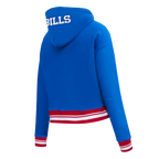 NFL BUFFALO BILLS MASHUP WOMEN'S RIB CROPPED PO HOODIE (ROYAL BLUE/RED)