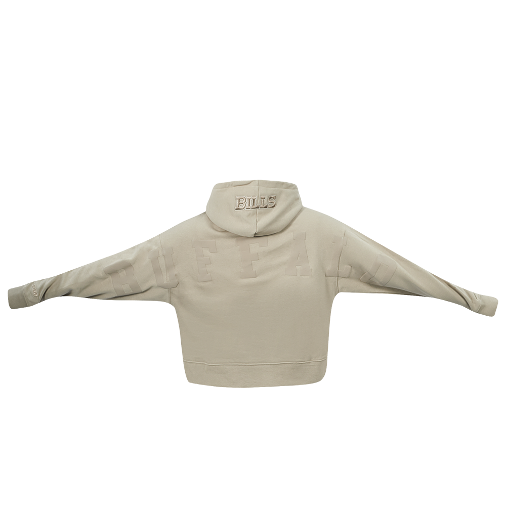 NFL BUFFALO BILLS WINGSPAN WOMEN'S FLC CROPPED PO HOODIE (TAUPE)