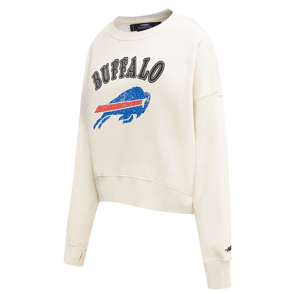 NFL BUFFALO BILLS REBEL ATHLETICS WOMEN'S FLC CREWNECK (EGGSHELL)