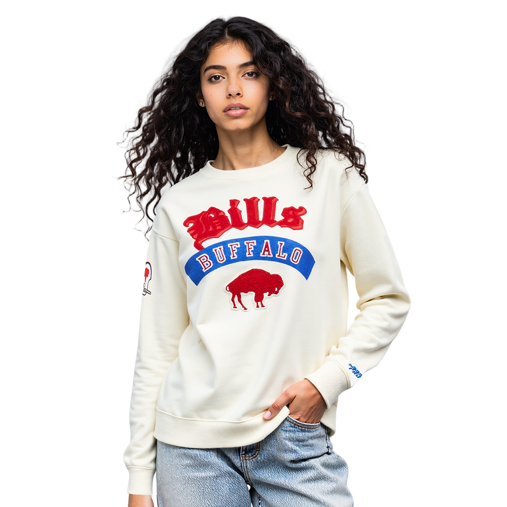 NFL BUFFALO BILLS BEST OF WOMEN'S STANDARD FLC CREWNECK (EGGSHELL)