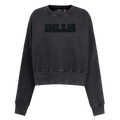 NFL BUFFALO BILLS WASHED CLASSIC WOMEN'S ENZYME WASH FT CREWNECK (WASHED BLACK)