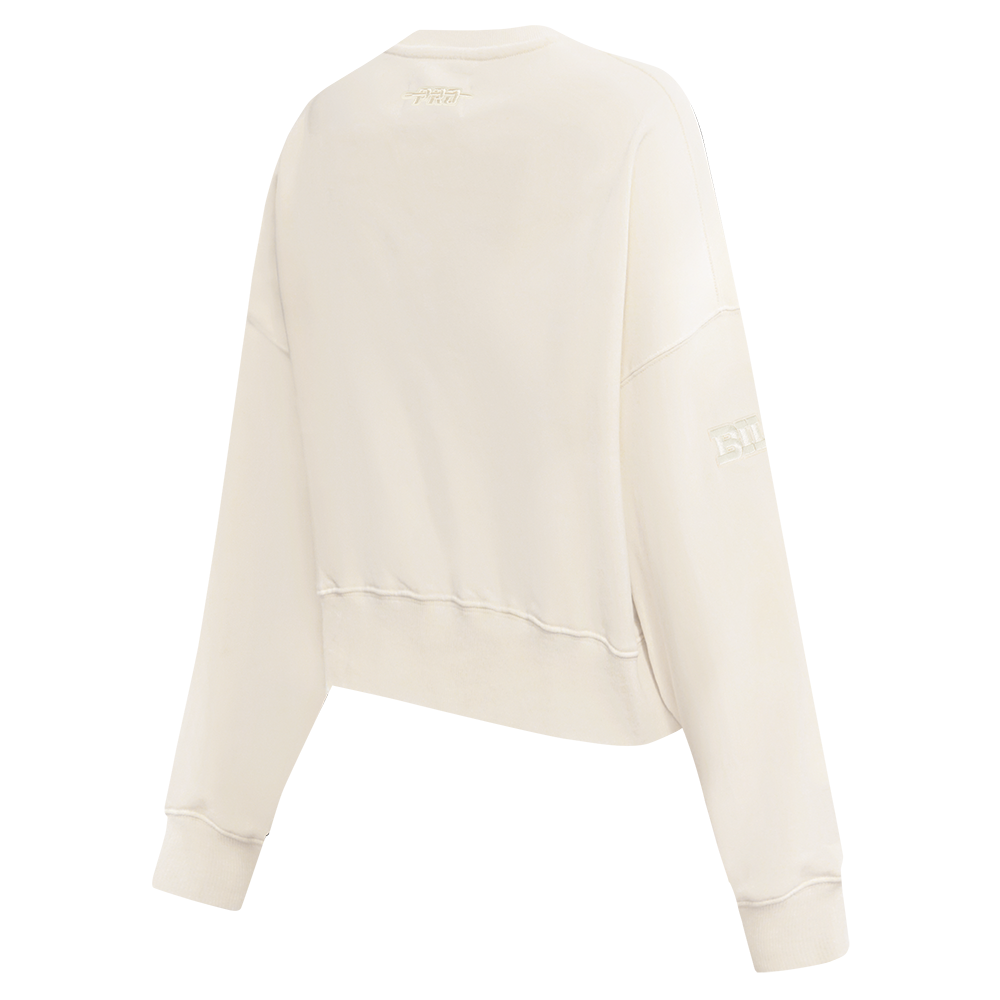 NFL BUFFALO BILLS JOSH ALLEN #17 NEUTRAL PNN WOMEN'S FLC CREWNECK (EGGSHELL)