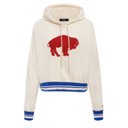 NFL BUFFALO BILLS RETRO CLASSIC CHANDAIL À CAPUCHON COURT POUR FEMME (COQUILLE D'ŒUF/BLEU ROYAL)