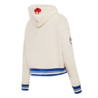 NFL BUFFALO BILLS RETRO CLASSIC CHANDAIL À CAPUCHON COURT POUR FEMME (COQUILLE D'ŒUF/BLEU ROYAL)