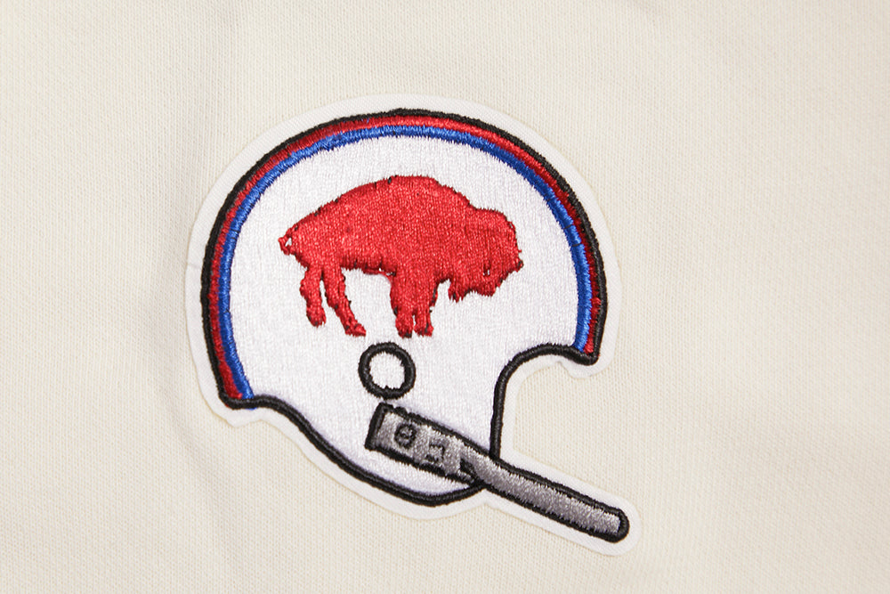 NFL BUFFALO BILLS RETRO CLASSIC CHANDAIL À CAPUCHON COURT POUR FEMME (COQUILLE D'ŒUF/BLEU ROYAL)