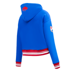 NFL BUFFALO BILLS RETRO CLASSIC CHANDAIL À CAPUCHON COURT POUR FEMME (BLEU ROYAL/ROUGE)
