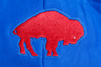 NFL BUFFALO BILLS RETRO CLASSIC CHANDAIL À CAPUCHON COURT POUR FEMME (BLEU ROYAL/ROUGE)