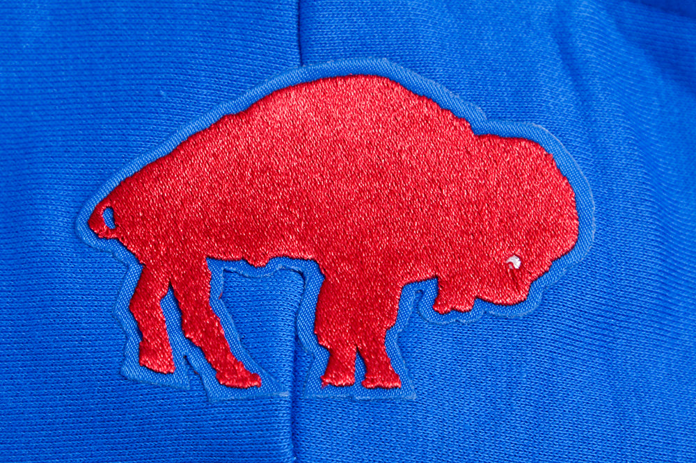 NFL BUFFALO BILLS RETRO CLASSIC CHANDAIL À CAPUCHON COURT POUR FEMME (BLEU ROYAL/ROUGE)