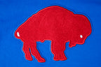 NFL BUFFALO BILLS RETRO CLASSIC CHANDAIL À CAPUCHON COURT POUR FEMME (BLEU ROYAL/ROUGE)