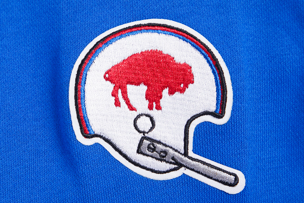 NFL BUFFALO BILLS RETRO CLASSIC CHANDAIL À CAPUCHON COURT POUR FEMME (BLEU ROYAL/ROUGE)