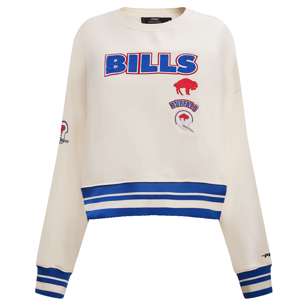 NFL BUFFALO BILLS RETRO CLASSIC CHANDAIL À COL ROND POUR FEMME (COQUILLE D'ŒUF/BLEU ROYAL)