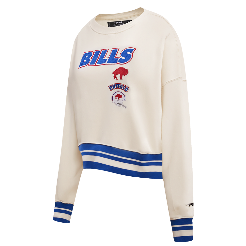 NFL BUFFALO BILLS RETRO CLASSIC WOMEN'S CREWNECK (EGGSHELL/ROYAL BLUE)