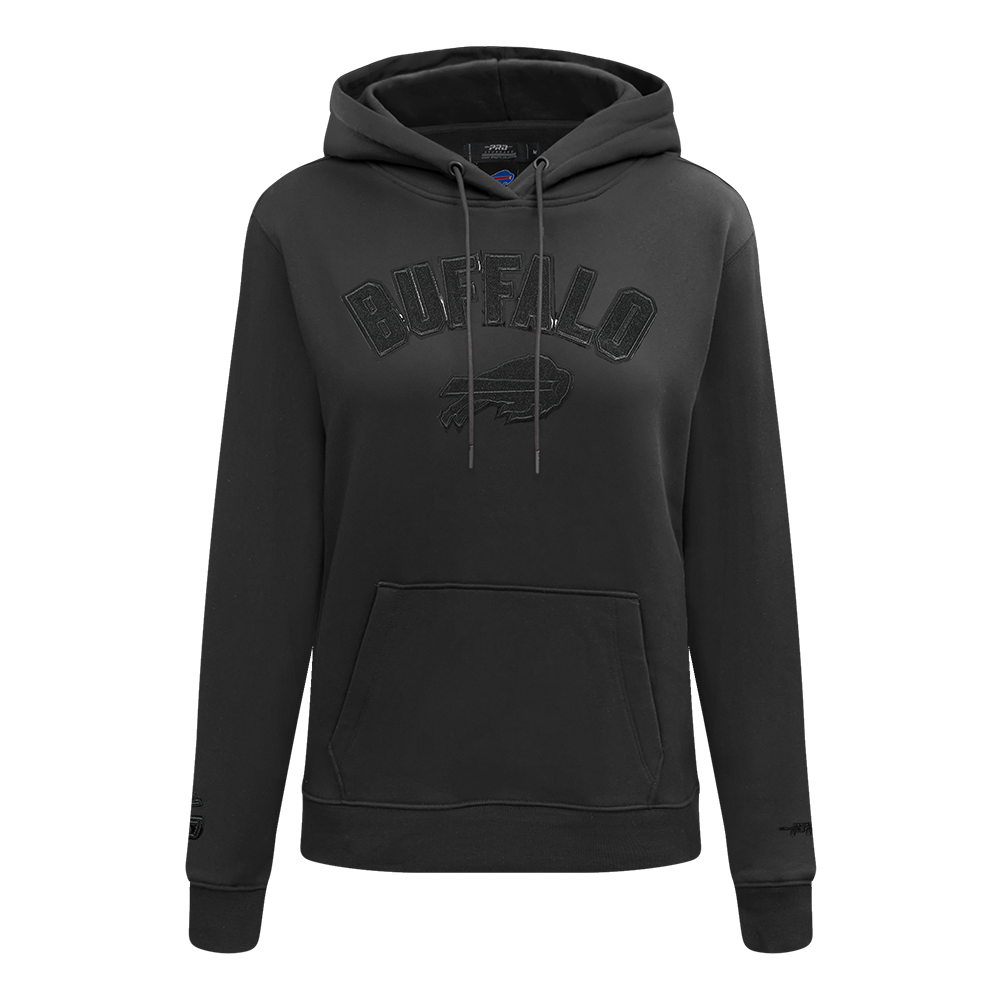 NFL BUFFALO BILLS TRIPLE BLACK WOMEN'S FLEECE PULLOVER HOODIE (TRIPLE BLACK WOMEN'S)