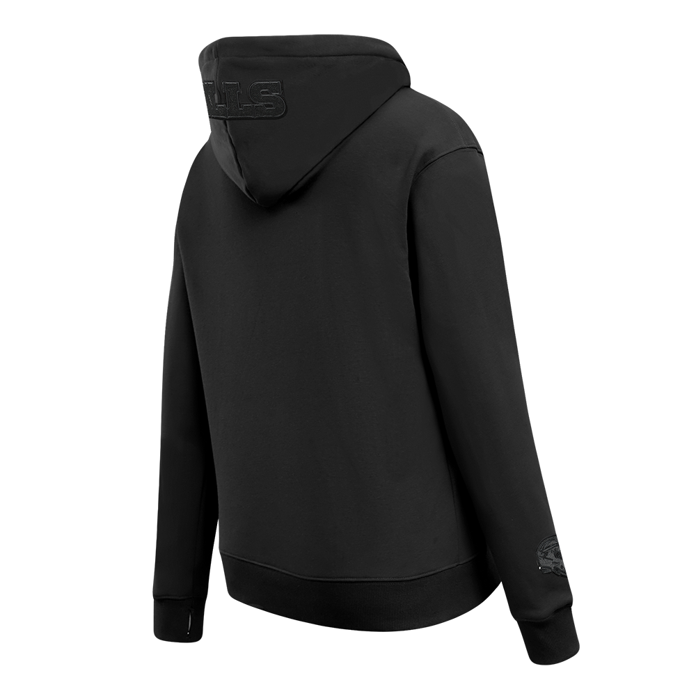 NFL BUFFALO BILLS TRIPLE BLACK WOMEN'S FLEECE PULLOVER HOODIE (TRIPLE BLACK WOMEN'S)