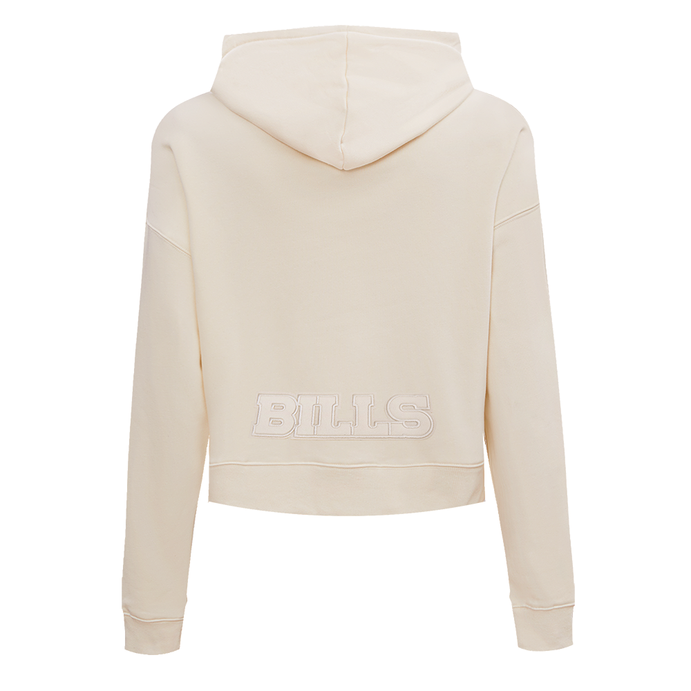 NFL BUFFALO BILLS NEUTRAL CROPPED WOMEN'S PULLOVER HOODIE (EGGSHELL)