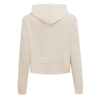 NFL BUFFALO BILLS NEUTRAL CROPPED WOMEN'S PULLOVER HOODIE (EGGSHELL)