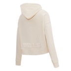 NFL BUFFALO BILLS NEUTRAL CROPPED WOMEN'S PULLOVER HOODIE (EGGSHELL)