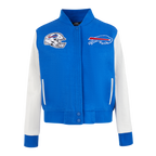NFL BUFFALO BILLS CLASSIC BLOUSON COLLÉGIAL EN LAINE POUR FEMME (BLEU ROYAL/BLANC)