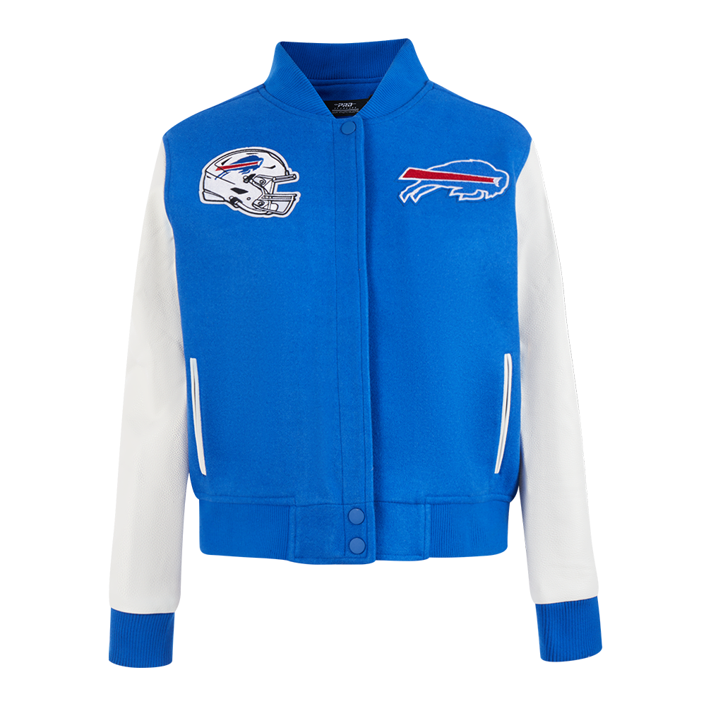 NFL BUFFALO BILLS CLASSIC BLOUSON COLLÉGIAL EN LAINE POUR FEMME (BLEU ROYAL/BLANC)