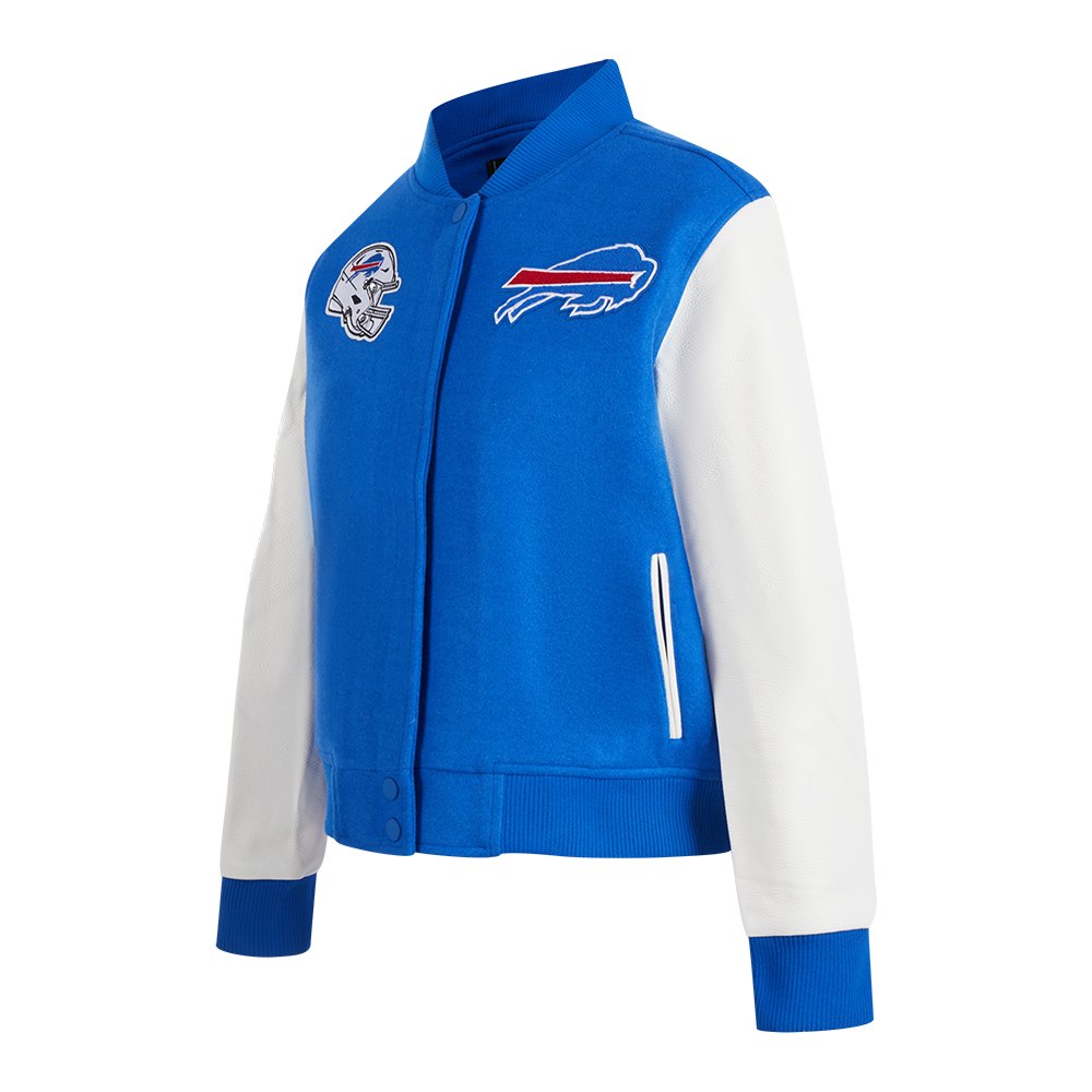 NFL BUFFALO BILLS CLASSIC WOMEN'S WOOL VARSITY JACKET (ROYAL BLUE/WHITE)