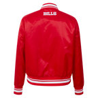 NFL BUFFALO BILLS SCRIPT TAIL BLOUSON EN SATIN À BORDS CÔTELÉS POUR FEMME (ROUGE)