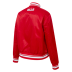 NFL BUFFALO BILLS SCRIPT TAIL BLOUSON EN SATIN À BORDS CÔTELÉS POUR FEMME (ROUGE)