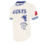 NFL BALTIMORE COLTS RETRO CLASSIC T-SHIRT EN MAILLE DOUBLE POUR HOMME (COQUILLE D'ŒUF/BLEU ROYAL)