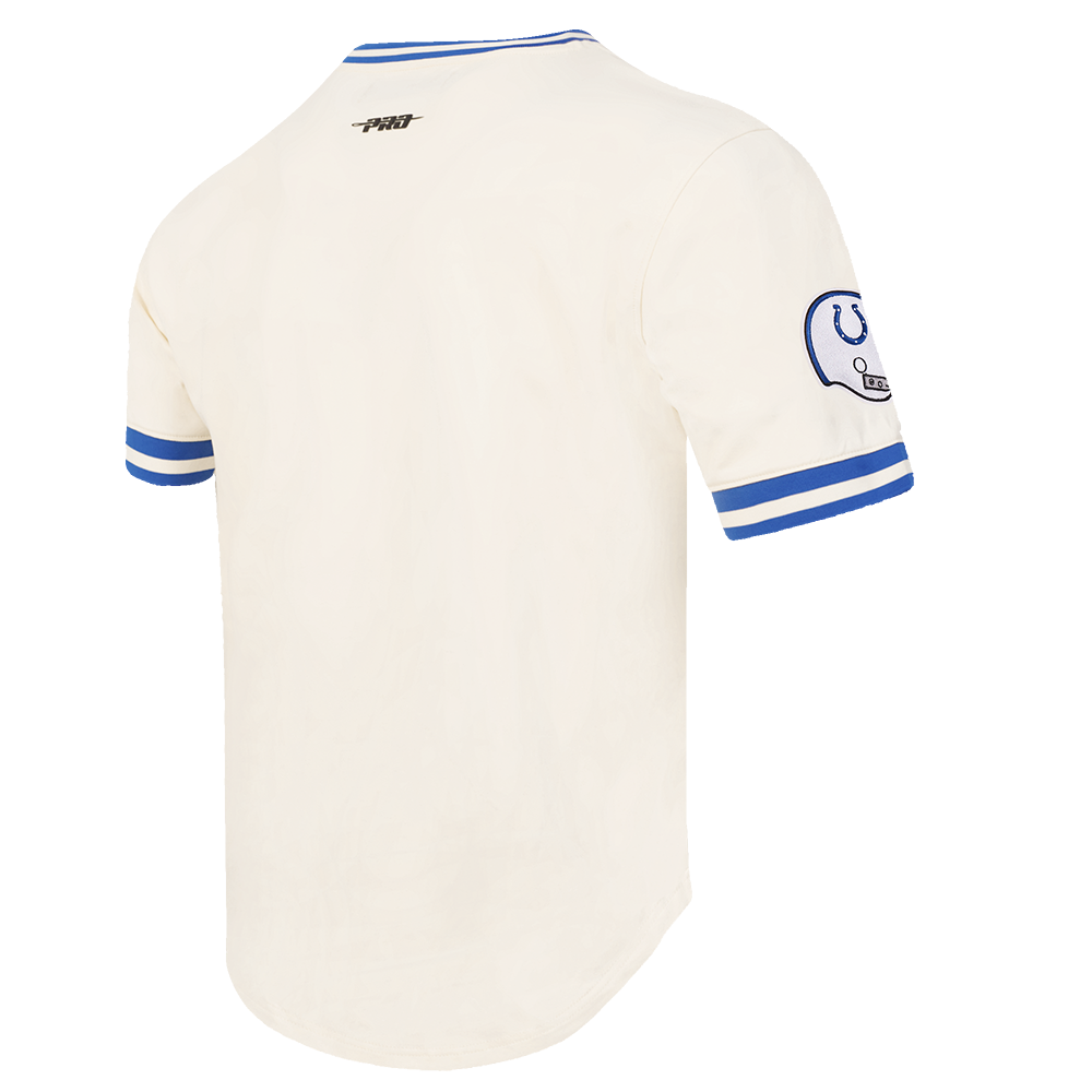NFL BALTIMORE COLTS RETRO CLASSIC T-SHIRT EN MAILLE DOUBLE POUR HOMME (COQUILLE D'ŒUF/BLEU ROYAL)