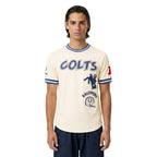 NFL BALTIMORE COLTS RETRO CLASSIC T-SHIRT EN MAILLE DOUBLE POUR HOMME (COQUILLE D'ŒUF/BLEU ROYAL)