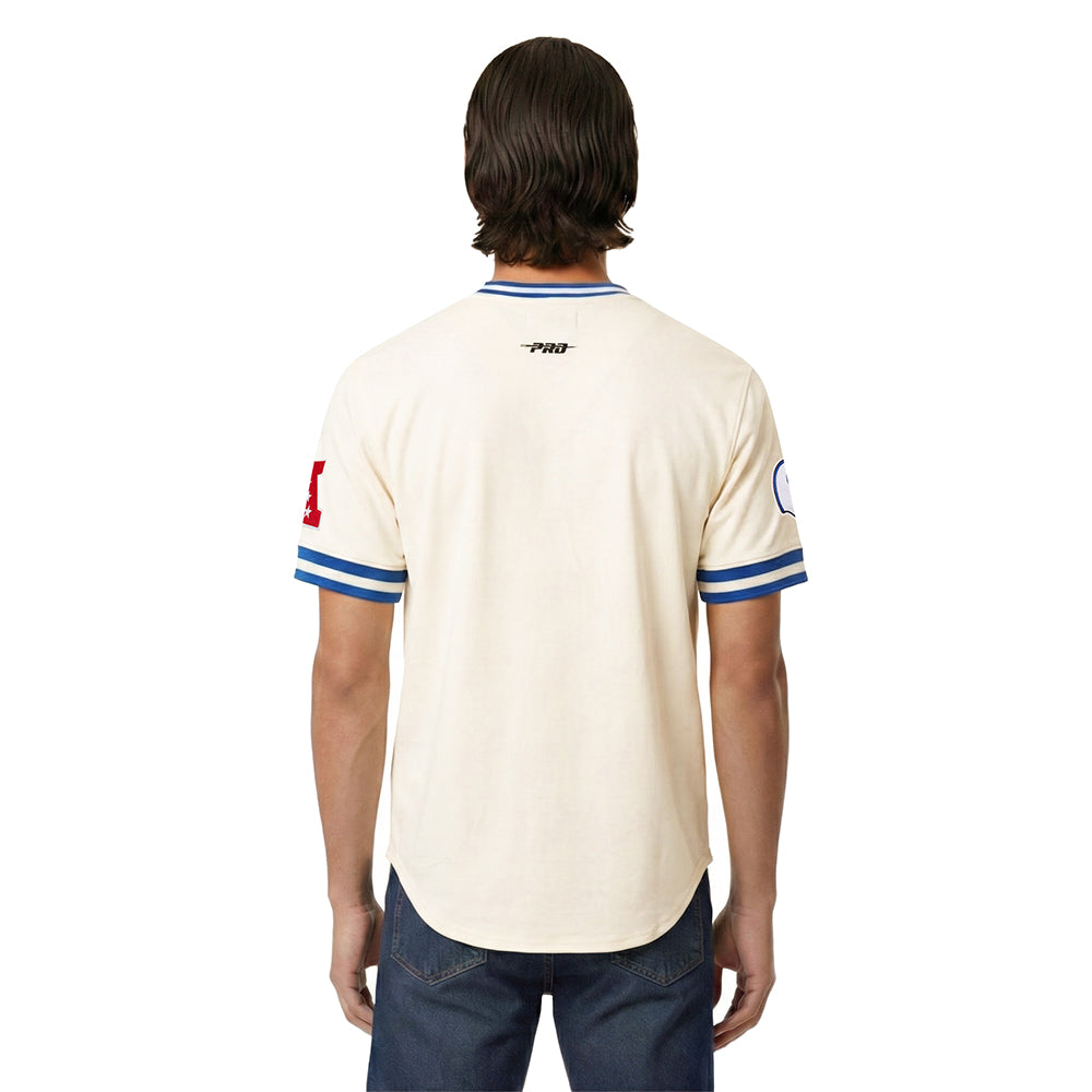 NFL BALTIMORE COLTS RETRO CLASSIC T-SHIRT EN MAILLE DOUBLE POUR HOMME (COQUILLE D'ŒUF/BLEU ROYAL)