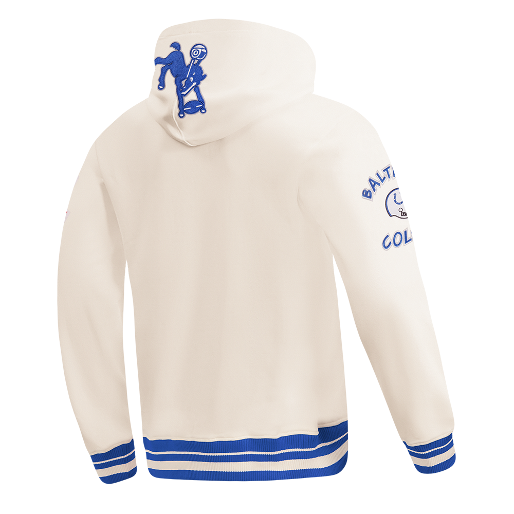 NFL BALTIMORE COLTS RETRO CLASSIC CHANDAIL À CAPUCHON POUR HOMME (COQUILLE D'ŒUF/BLEU ROYAL)