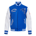 NFL BALTIMORE COLTS RETRO CLASSIC BLOUSON COLLÉGIAL EN LAINE À BORDS CÔTELÉS POUR HOMME (BLEU ROYAL/BLANC)