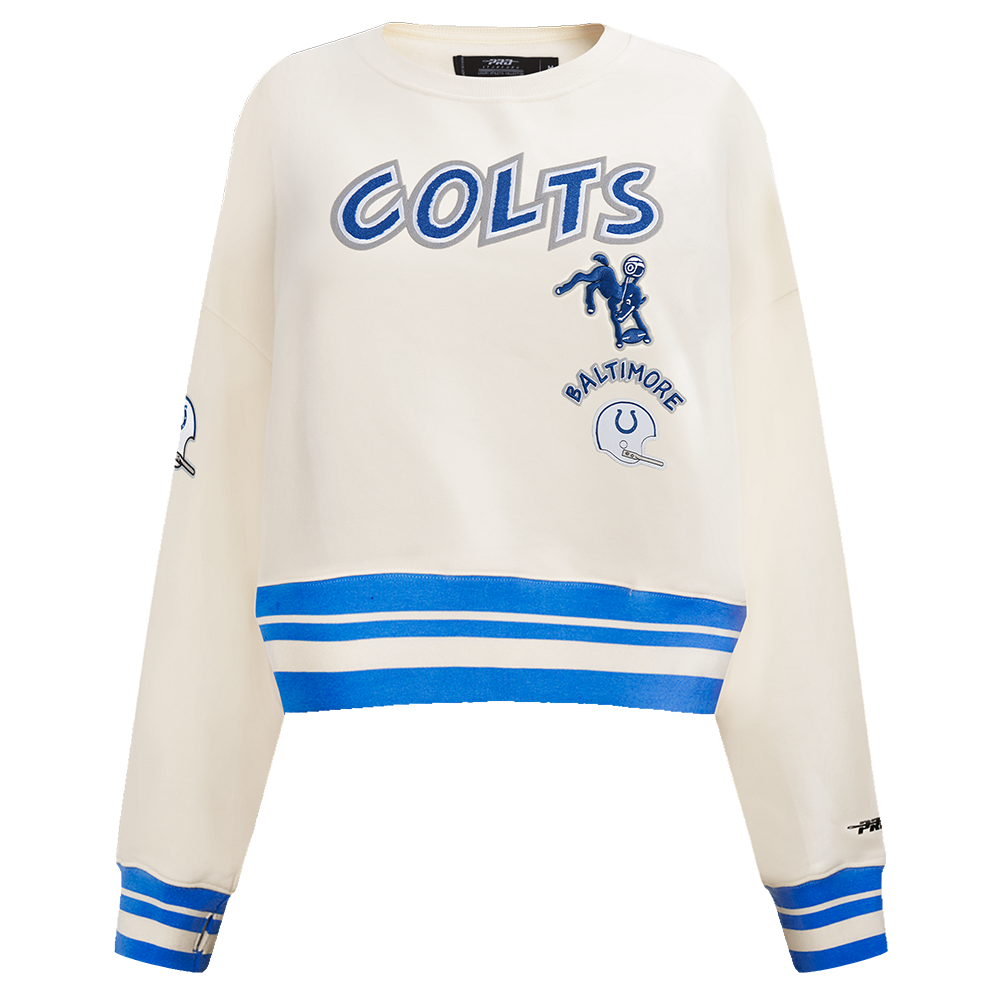 NFL BALTIMORE COLTS RETRO CLASSIC CHANDAIL À COL ROND CÔTELÉ POUR FEMME (COQUILLE D'ŒUF/BLEU ROYAL)