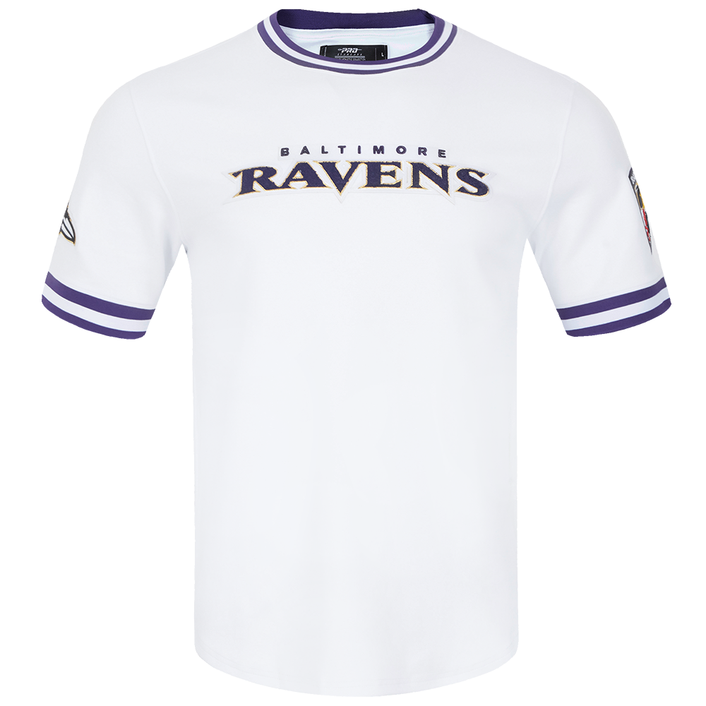 NFL BALTIMORE RAVENS CLASSIC CHENILLE DOUBLE KNIT TEE (WHITE)